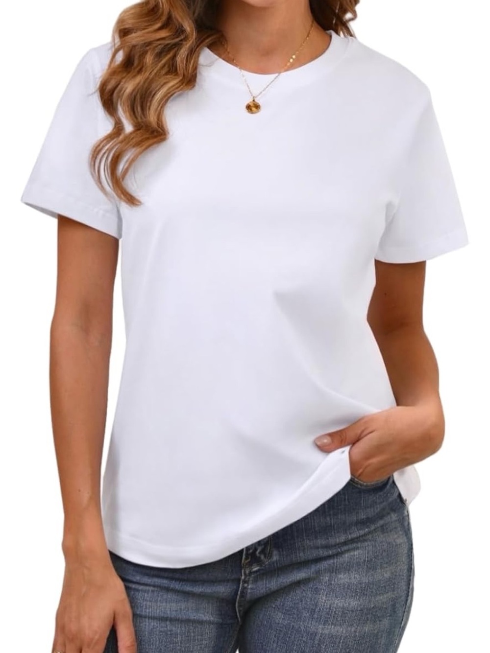Classic Women's White Crewneck T-Shirt